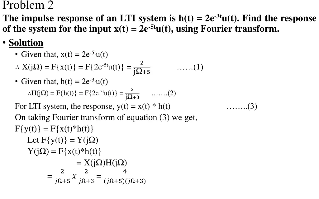 problem 2 the impulse response of an lti system
