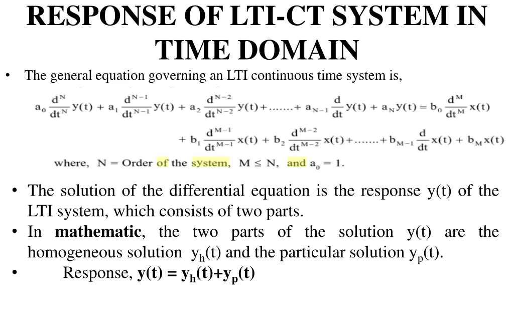 response of lti ct system in time domain