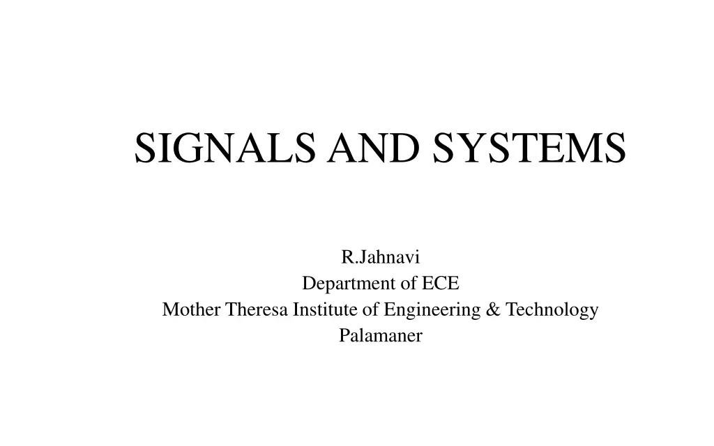 signals and systems