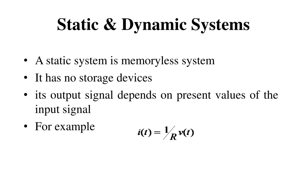 static dynamic systems