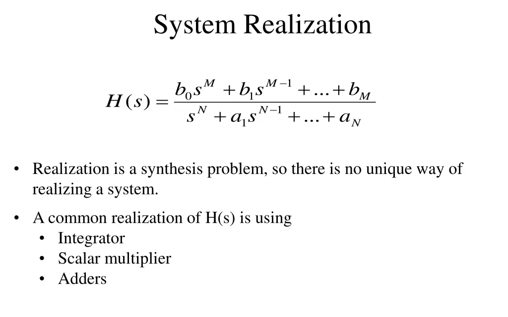 system realization