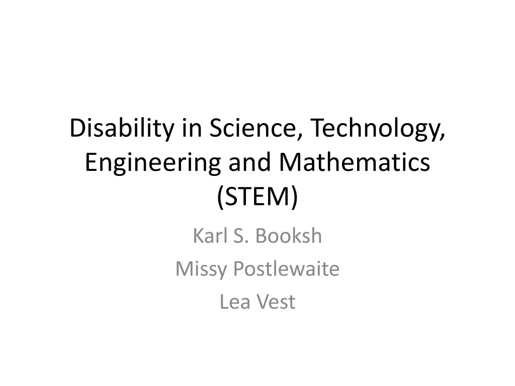 disability in science technology engineering