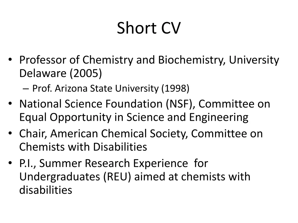 short cv