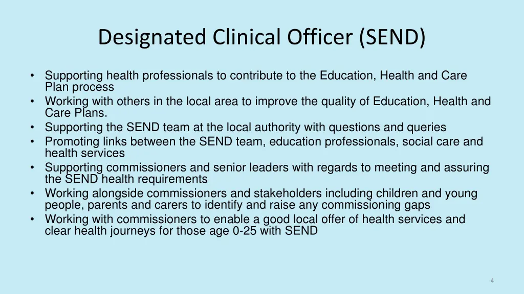 designated clinical officer send