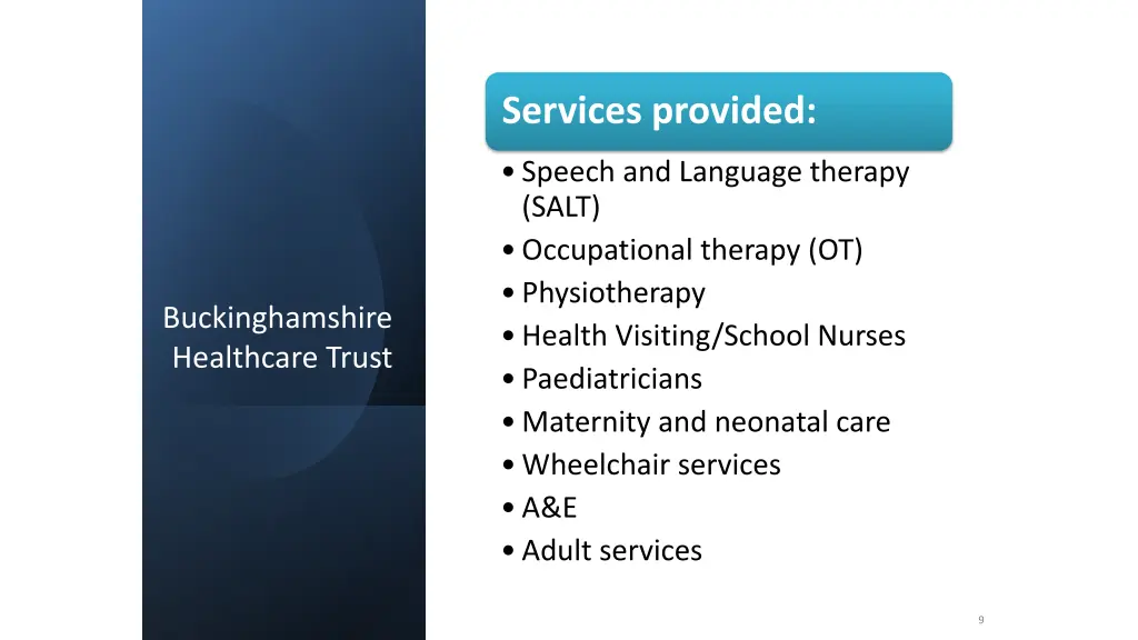 services provided