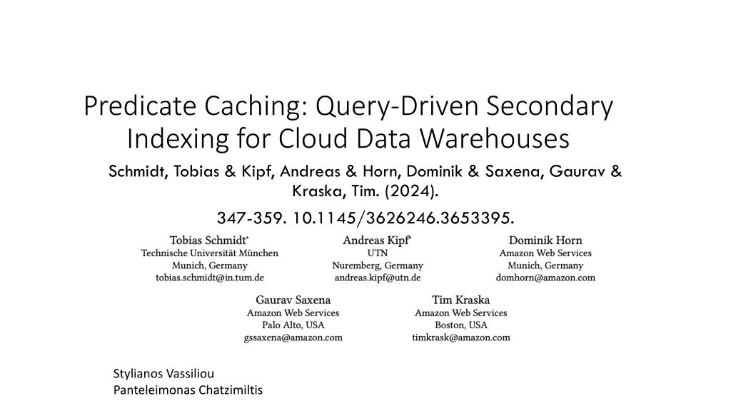 predicate caching query driven secondary indexing