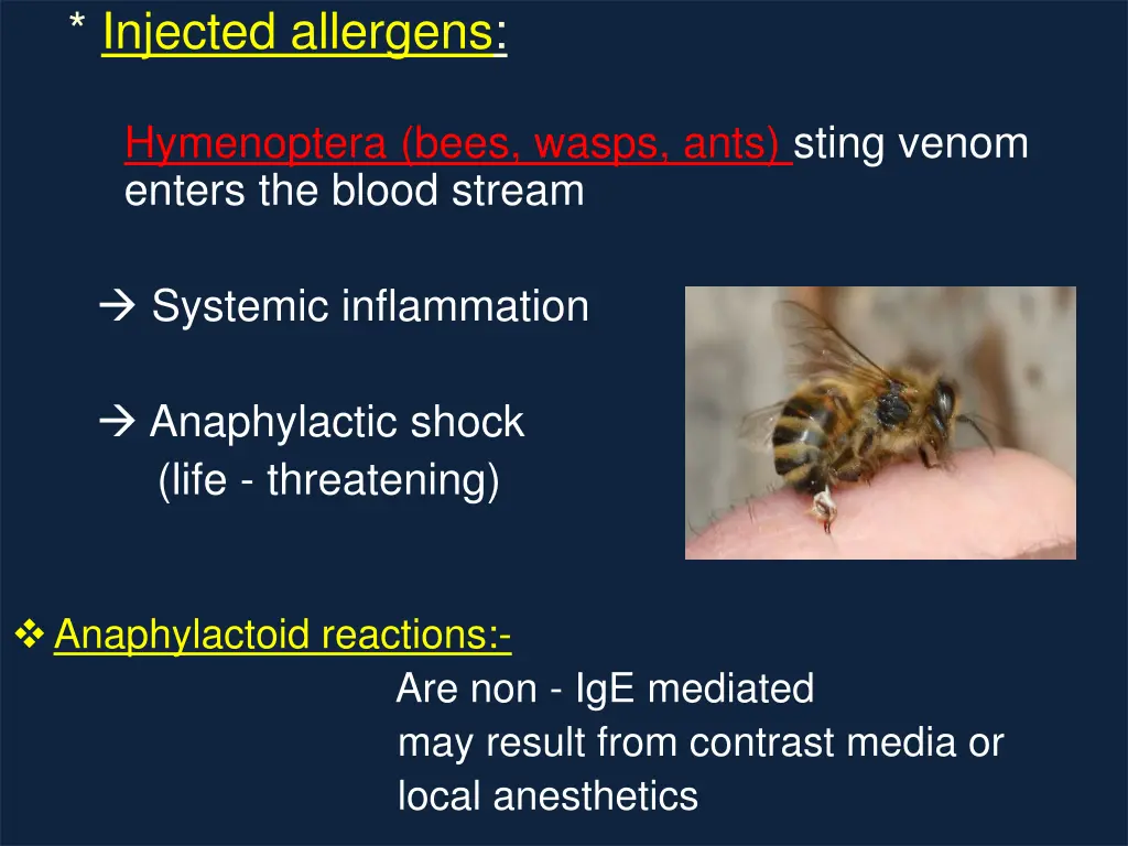 injected allergens