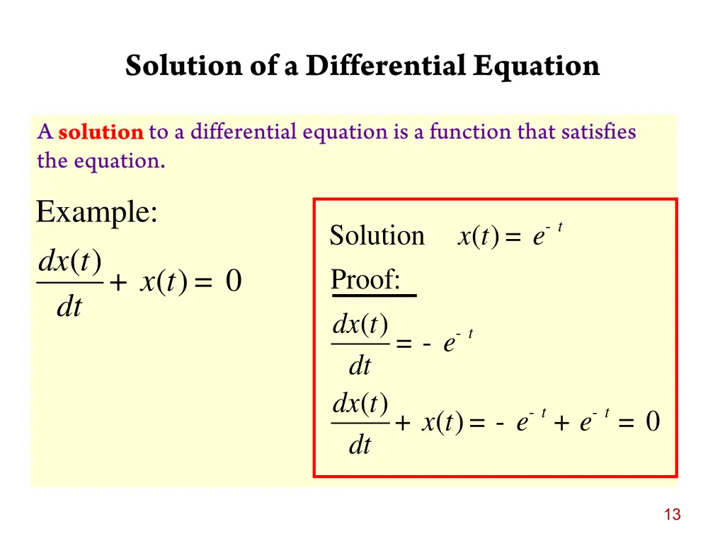 example dx t dt