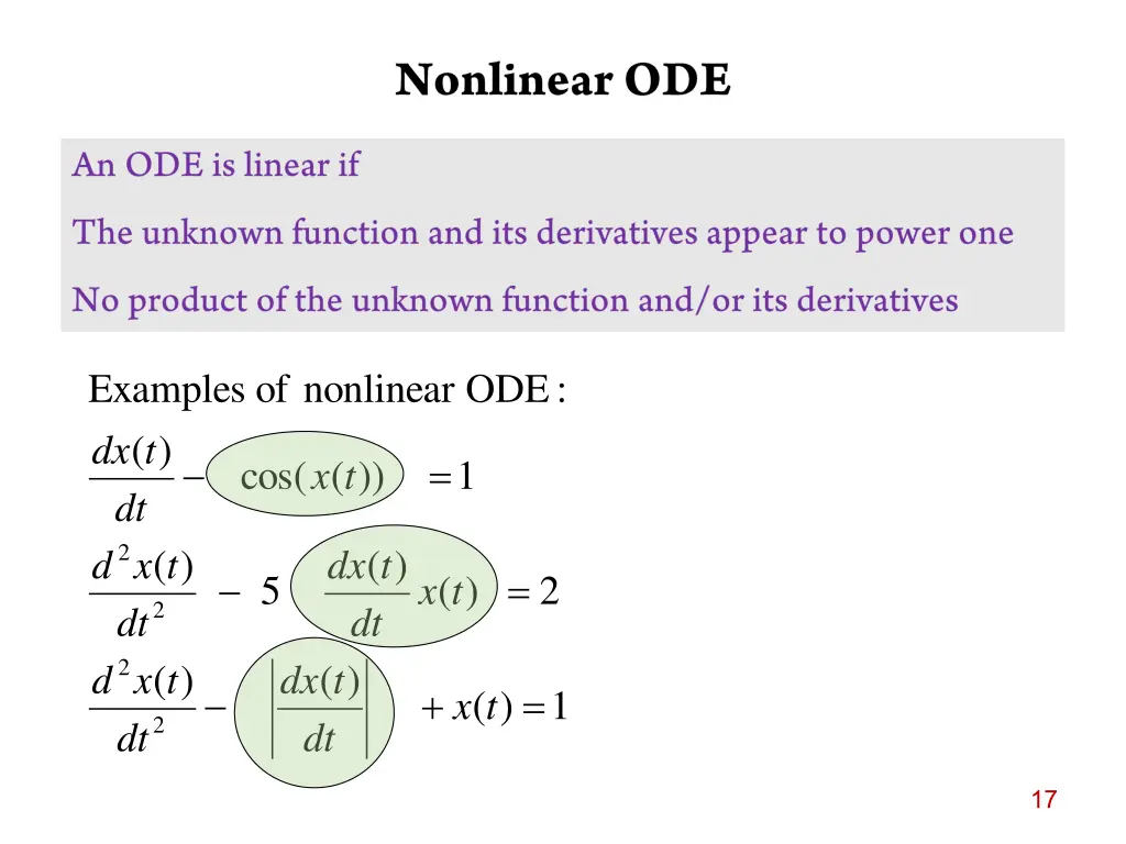 examples t dx