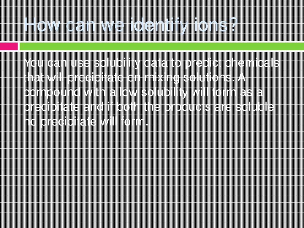 how can we identify ions 1