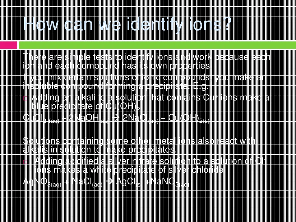 how can we identify ions