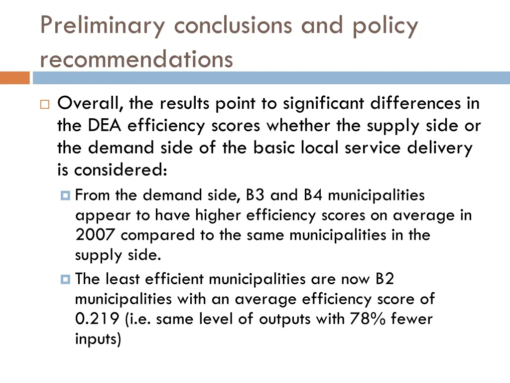 preliminary conclusions and policy recommendations 2