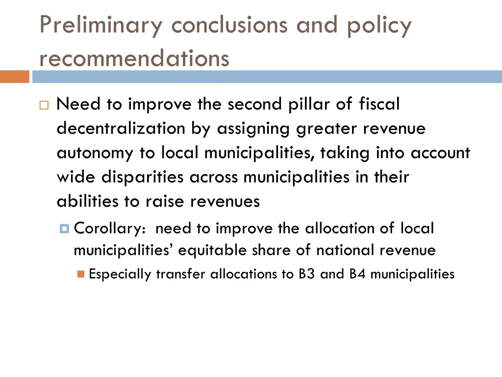 preliminary conclusions and policy recommendations 3