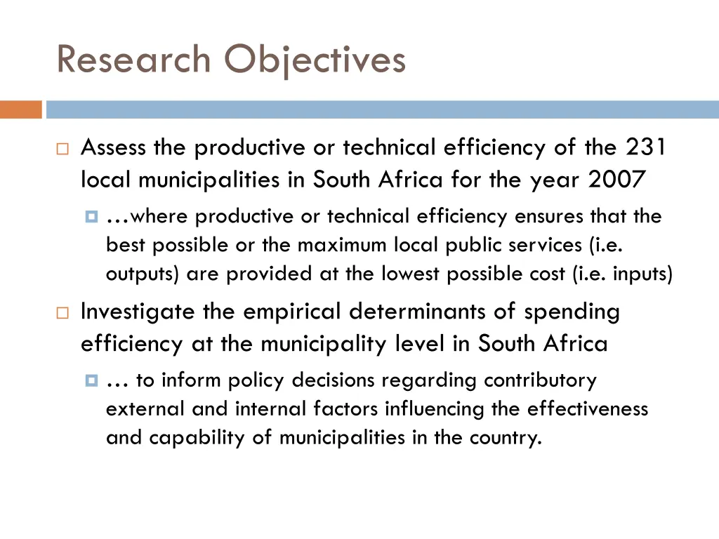 research objectives