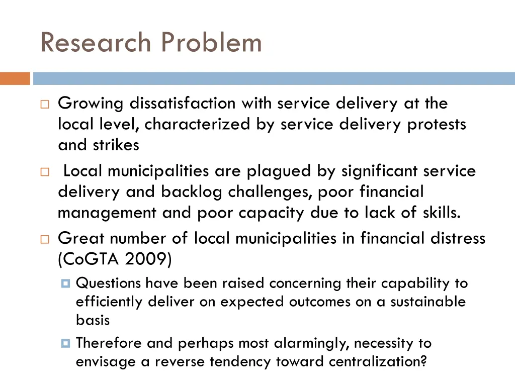 research problem
