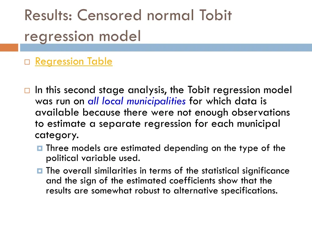results censored normal tobit regression model