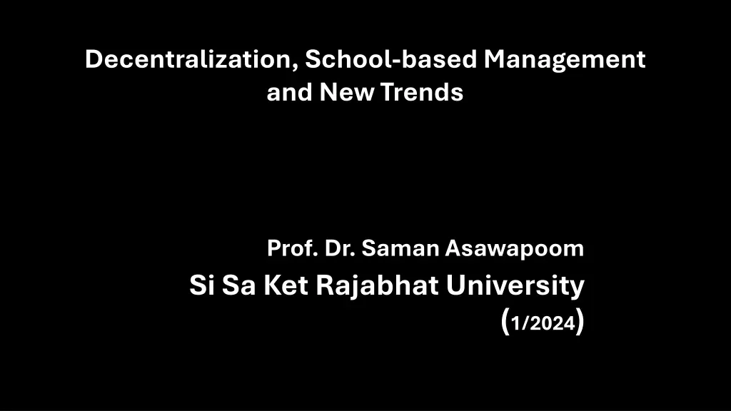 decentralization school based management
