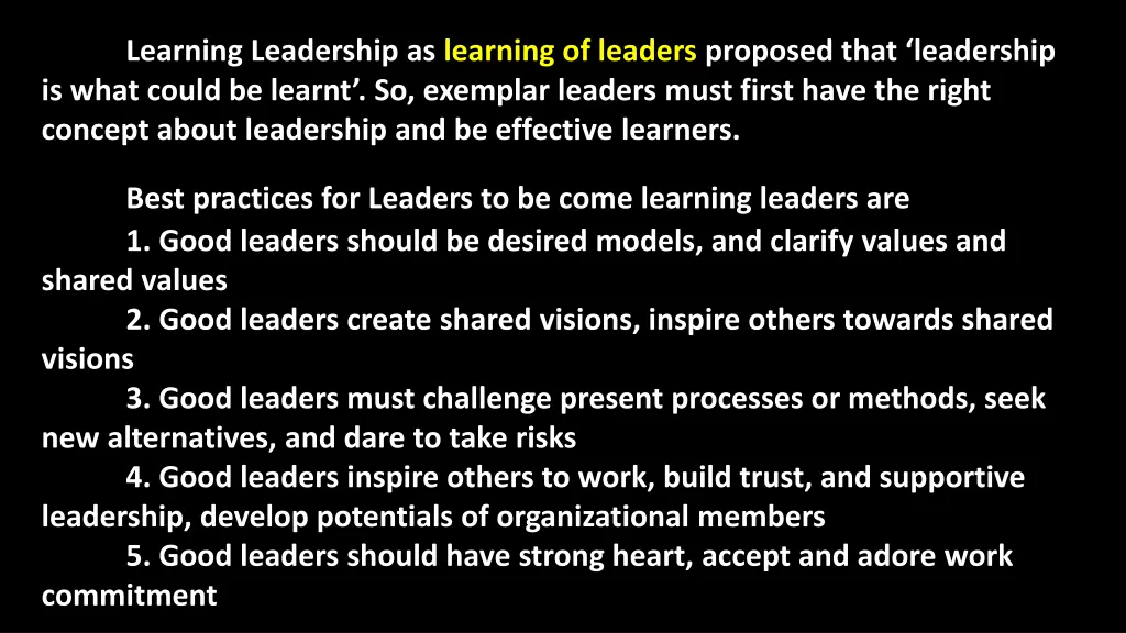 learning leadership as learning of leaders