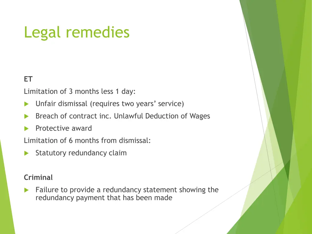 legal remedies