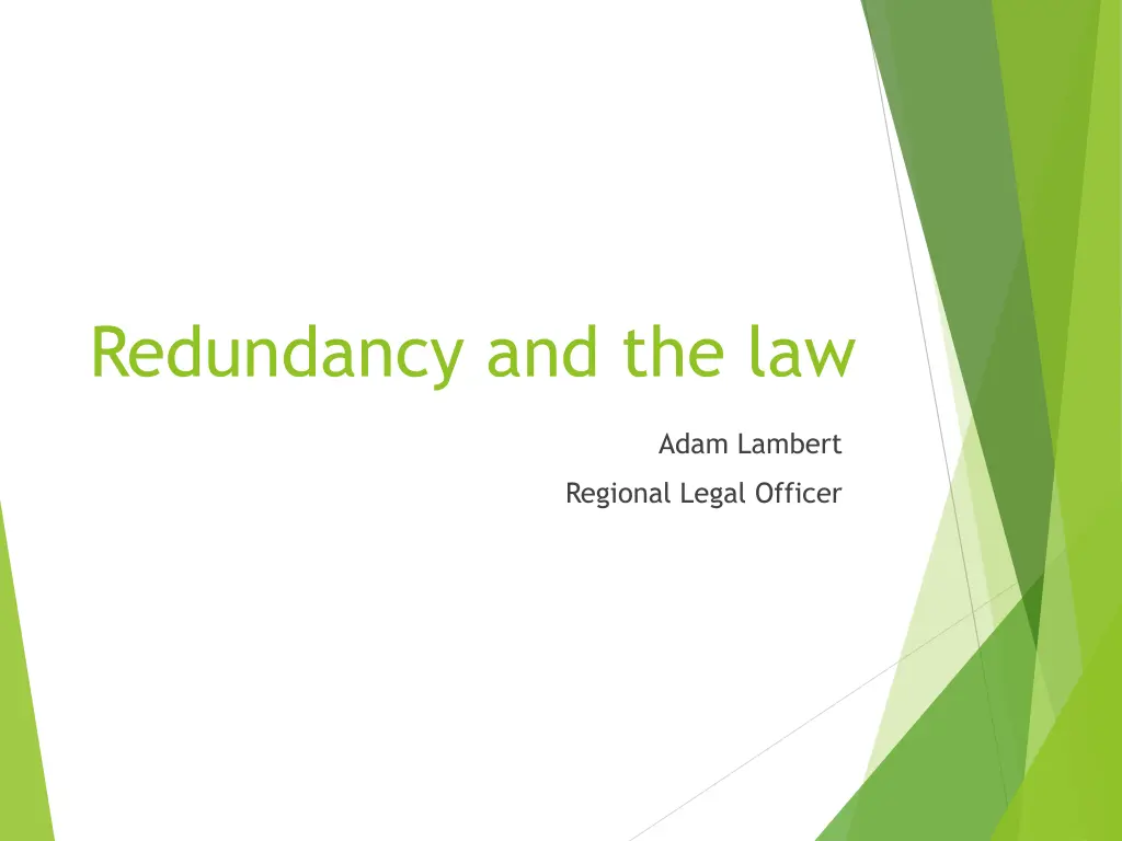 redundancy and the law