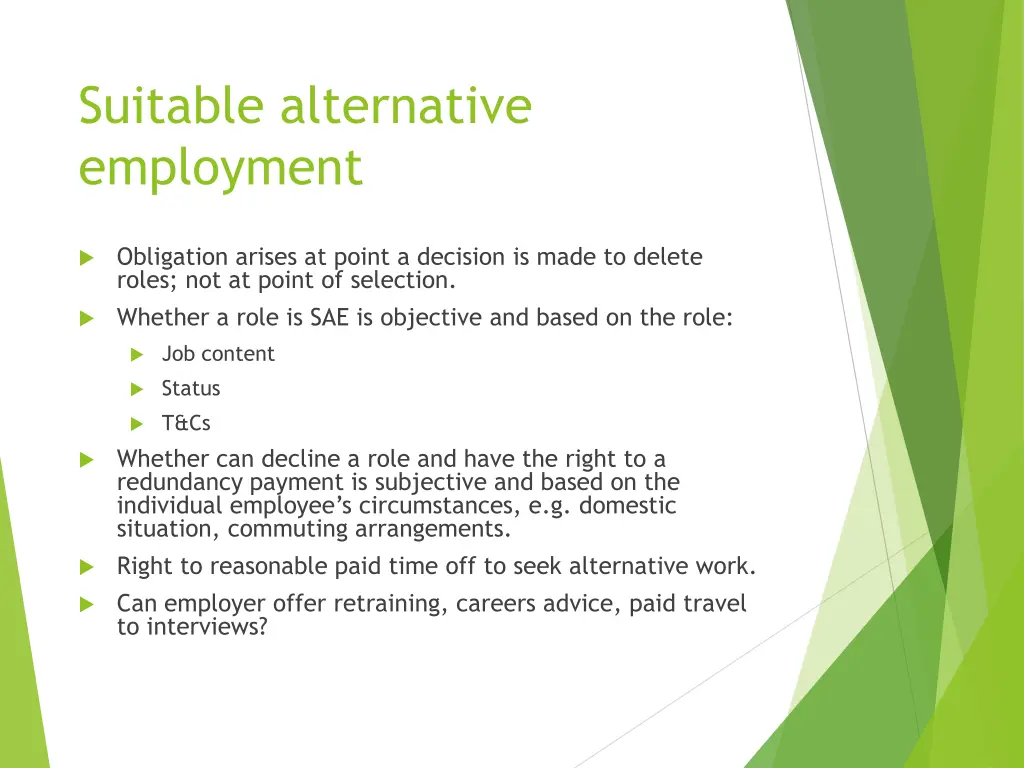 suitable alternative employment