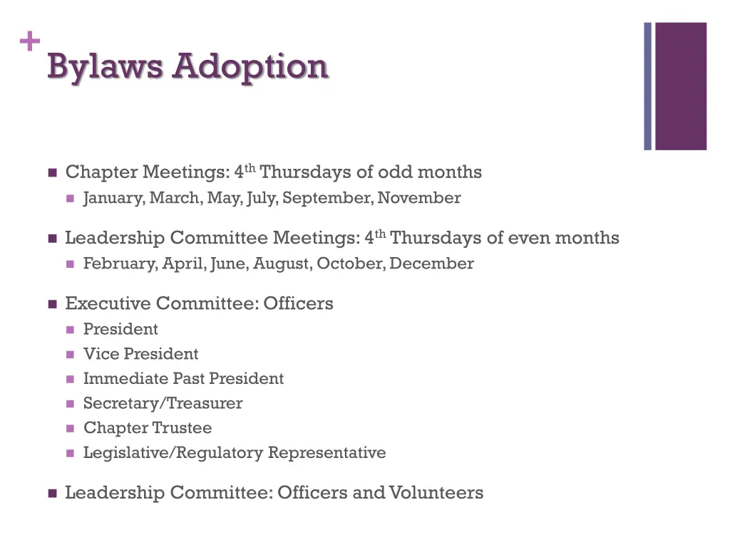 bylaws adoption