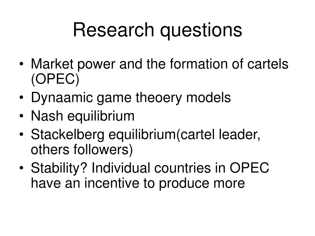 research questions