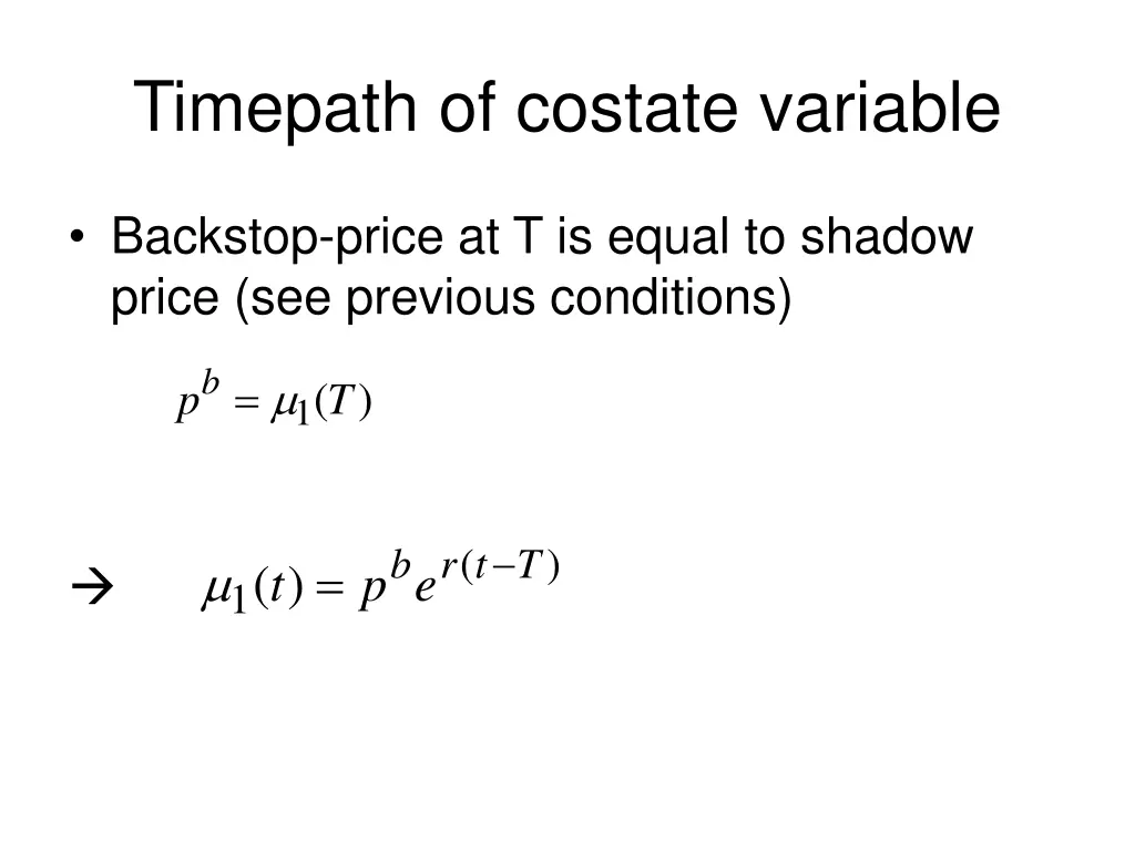 timepath of costate variable