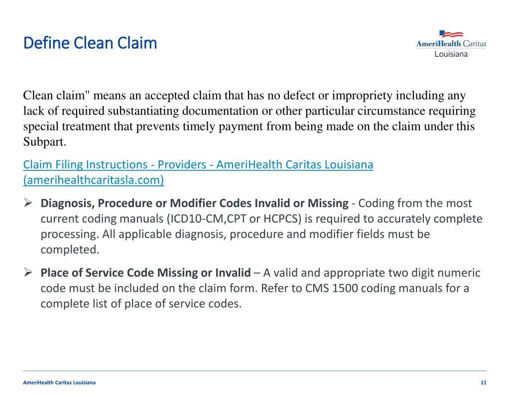 define clean claim define clean claim