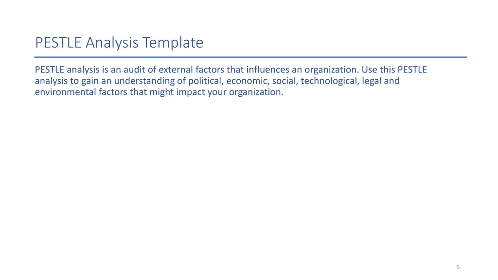 pestle analysis template
