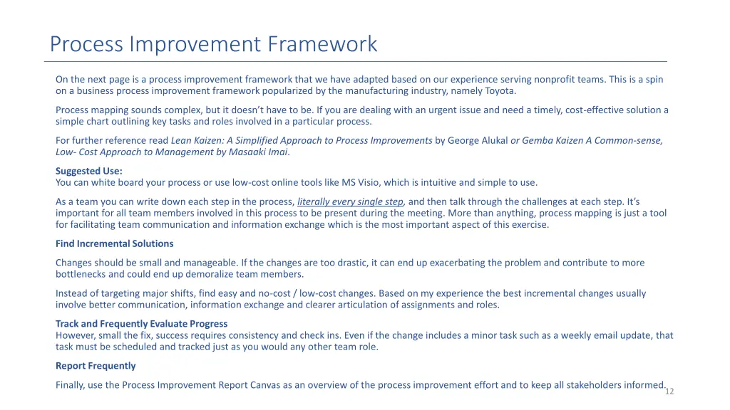 process improvement framework