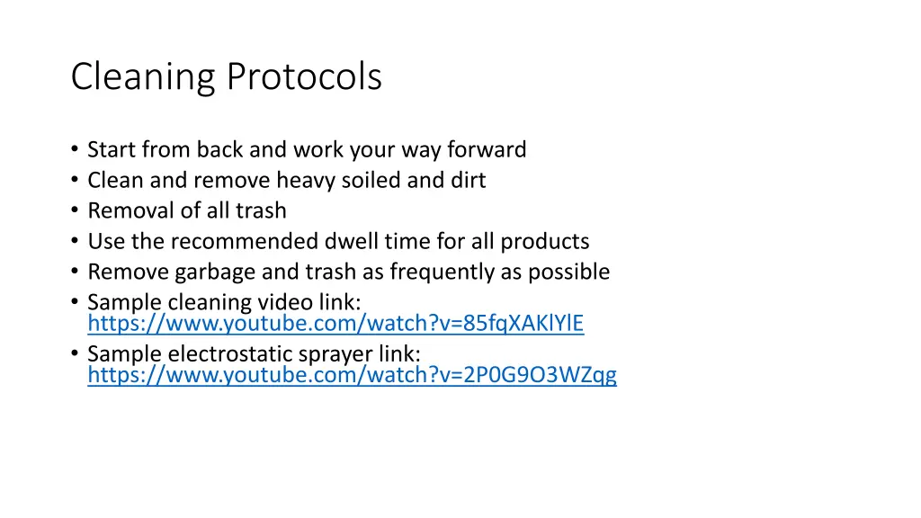 cleaning protocols