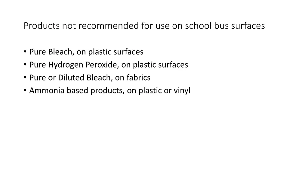 products not recommended for use on school