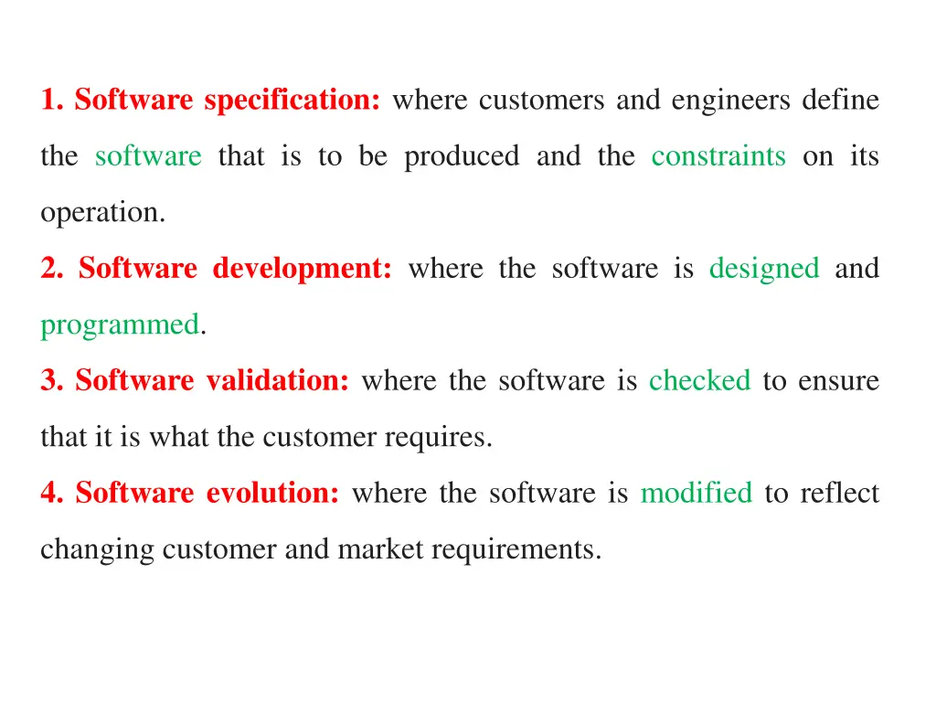 1 software specification where customers