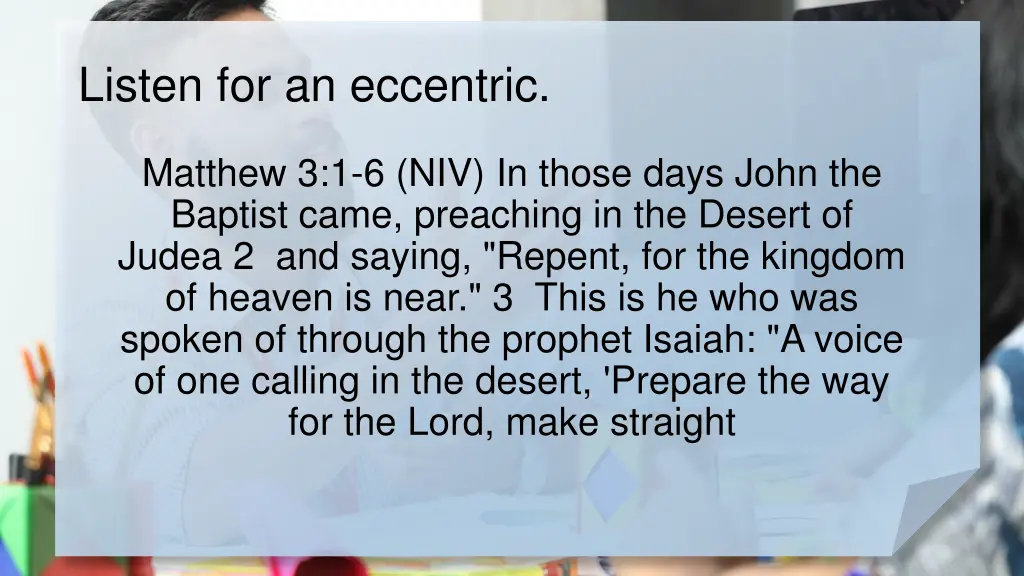 listen for an eccentric