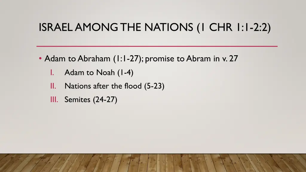 israel among the nations 1 chr 1 1 2 2