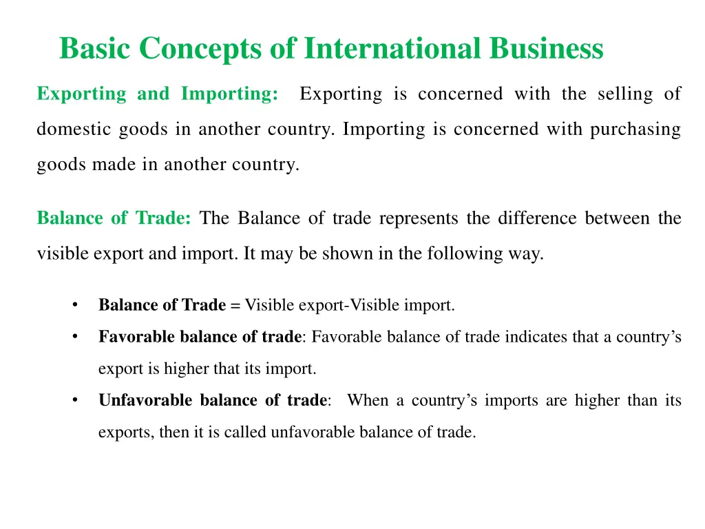 basic concepts of international business 1