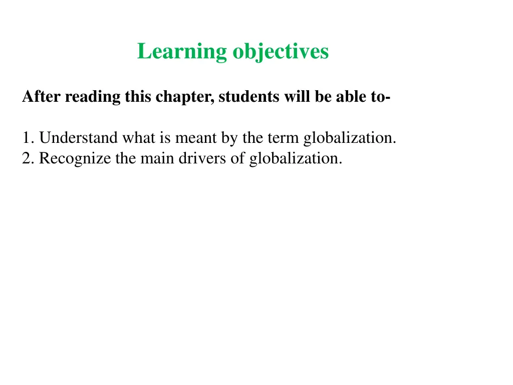 learning objectives