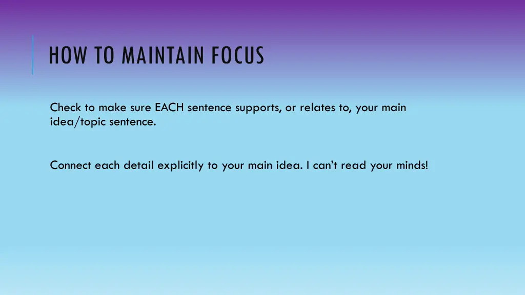 how to maintain focus
