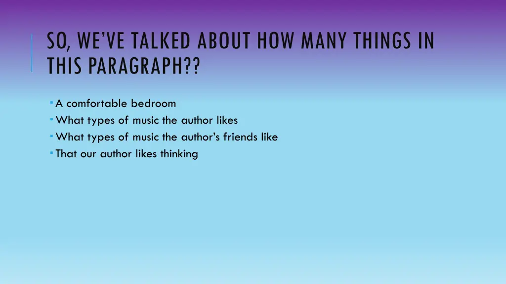 so we ve talked about how many things in this