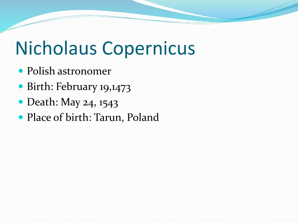 nicholaus copernicus