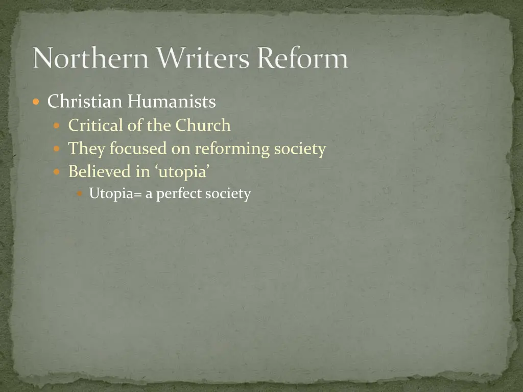 northern writers reform