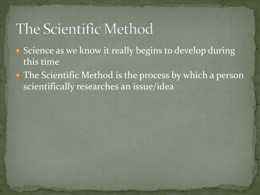 the scientific method