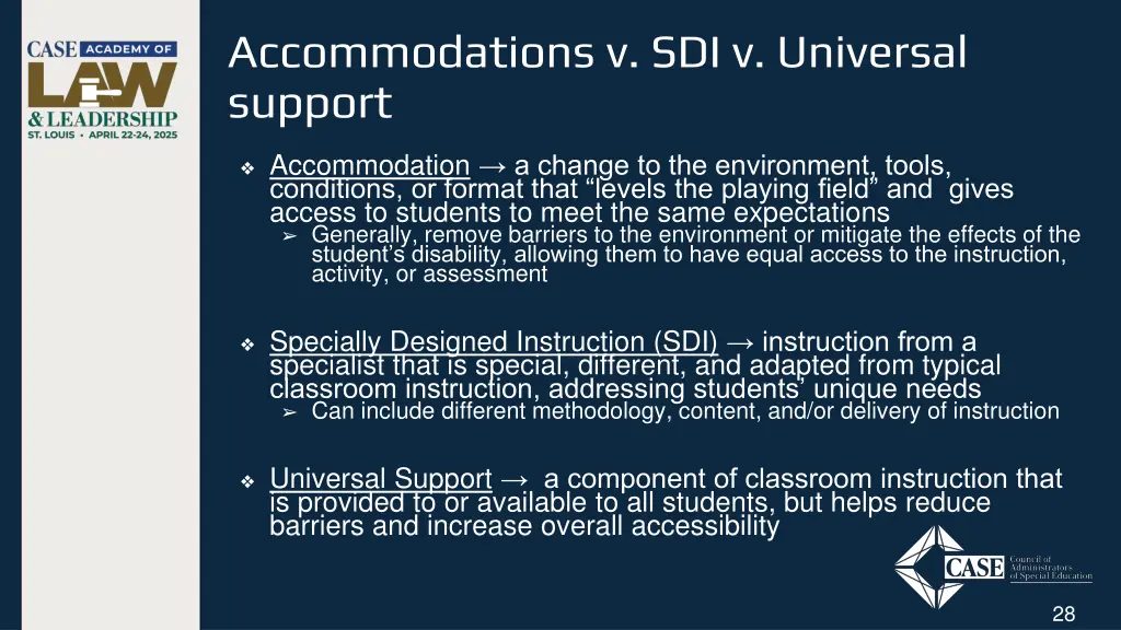 accommodations v sdi v universal support