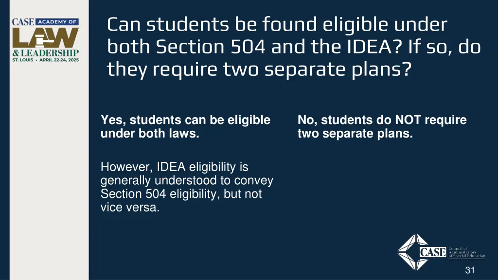 can students be found eligible under both section