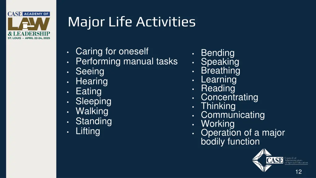 major life activities