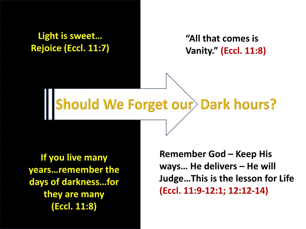 light is sweet rejoice eccl 11 7