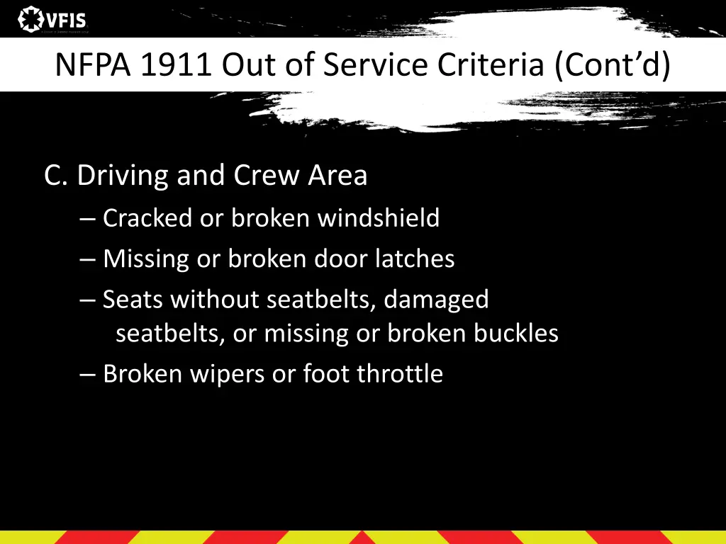 nfpa 1911 out of service criteria cont d 1