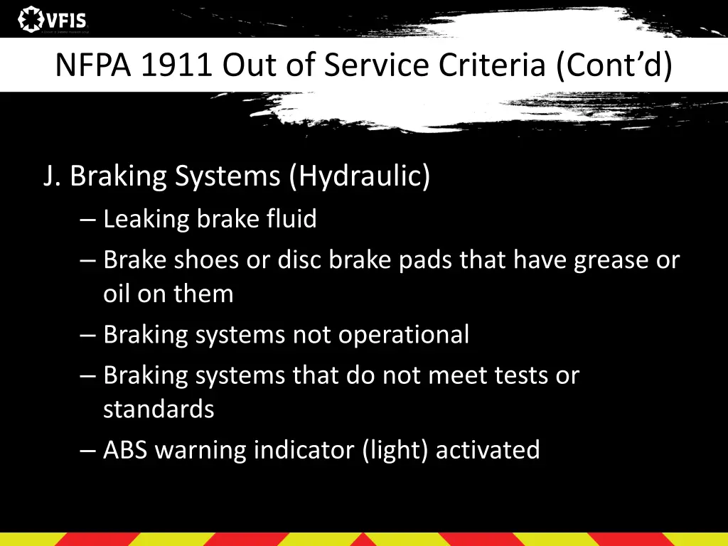 nfpa 1911 out of service criteria cont d 11