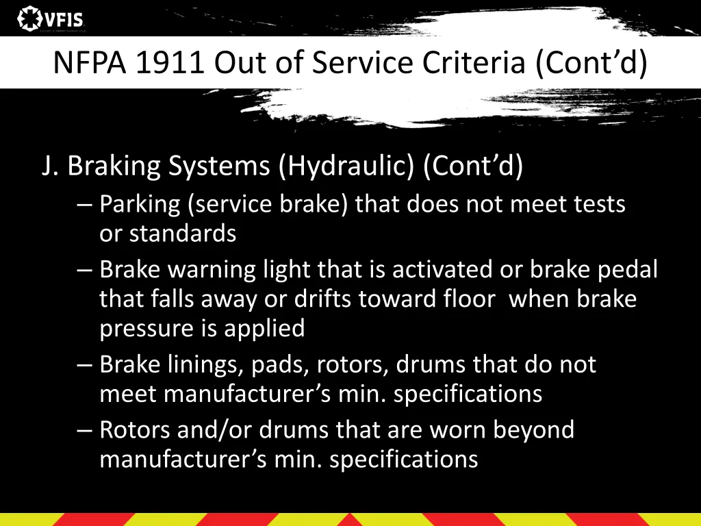 nfpa 1911 out of service criteria cont d 12